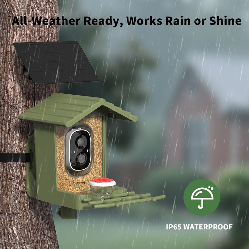 cbeyook Smart Bird Feeder Camera with AI Species Identifier | Solar Powered, 2.5K HD Video, Motion Alerts - Outdoor Garden & Birdwatching Gift - Image 5